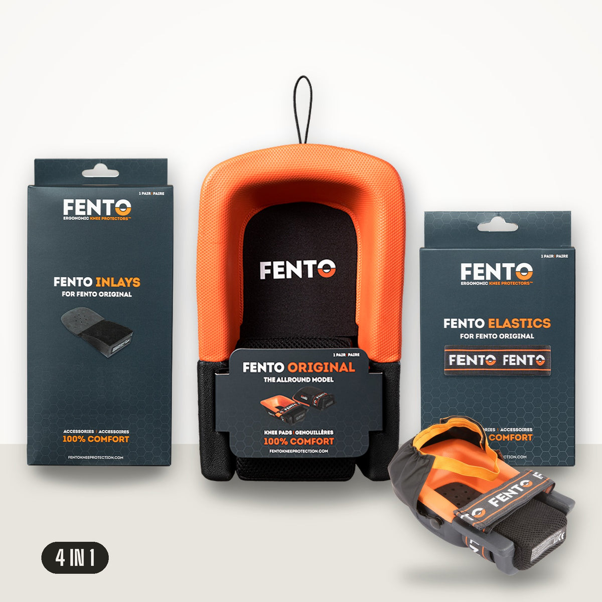 FENTO ORIGINAL Knieschoner Bau-Set mit Ersatzteilen in Originalverpackung