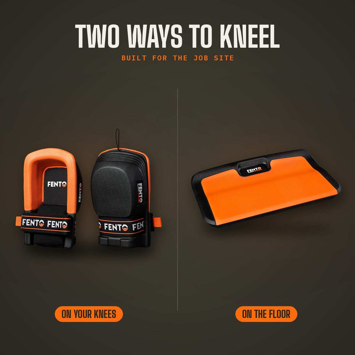 FENTO ORIGINAL Knieschoner zum Tragen und BOARD M2 Kniebrett zum Knien am Boden