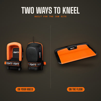FENTO ORIGINAL Knieschoner zum Tragen und BOARD M2 Kniebrett zum Knien am Boden