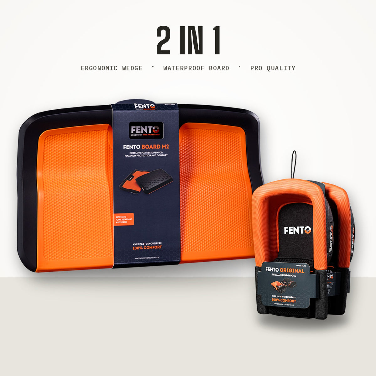 FENTO ORIGINAL Knieschoner und BOARD M2 Kniebrett als professionelles Kombinationsset